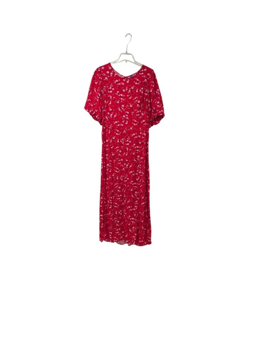 Old Navy NWOT Red Floral Puff Sleeve Smocked-Back Maxi Dress Cottagecore Boho